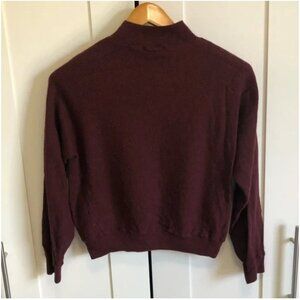 Zara Wine Red Cashmere Wool Blend High Neck Sweater
